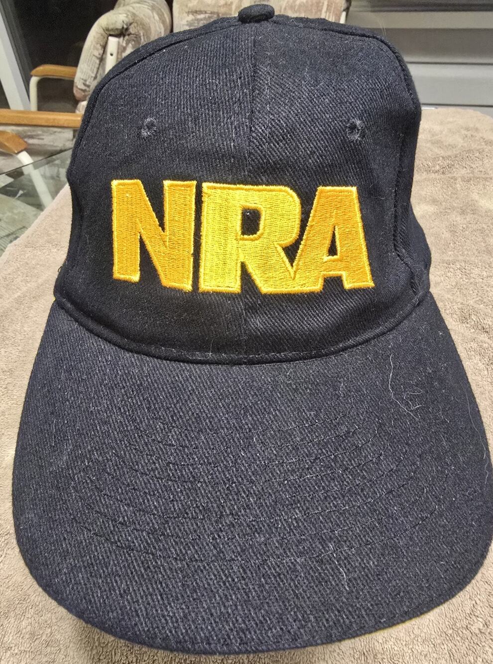 NRA Membership Hat Cap Adjustable Black Gold USA Flag